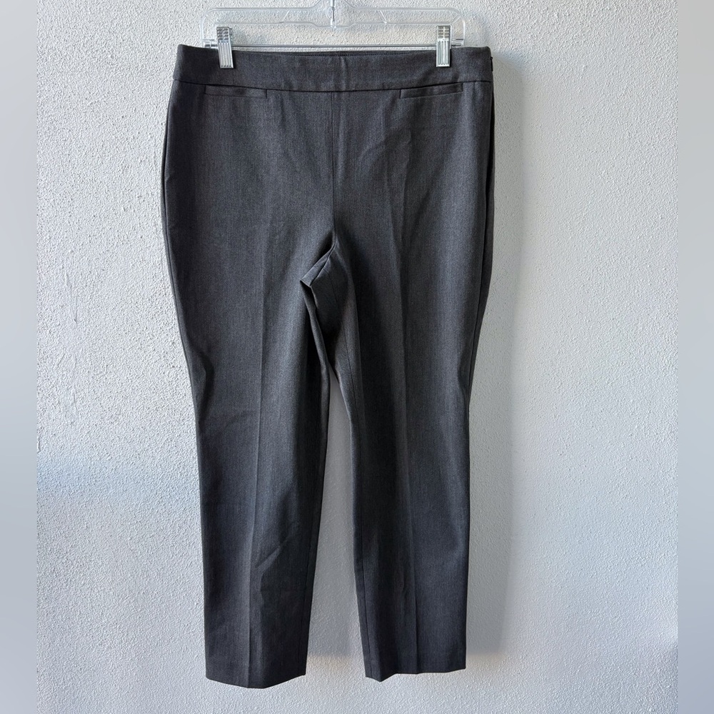 Talbots Size 12P Refined Bi Stretch‎ Pant Side Zip Charcoal Gray Office Career